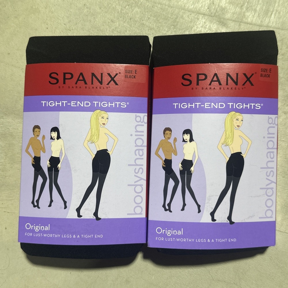 2 Pack NEW SPANX TIGHT-END TIGHTS Black Size E Original Bodyshaping Women's